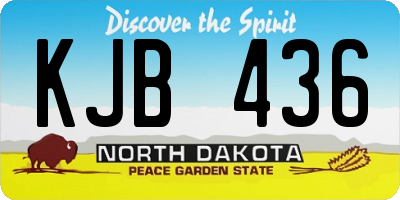 ND license plate KJB436
