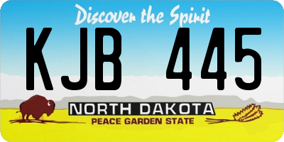 ND license plate KJB445