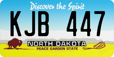 ND license plate KJB447