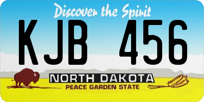 ND license plate KJB456