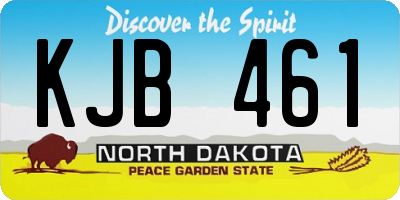 ND license plate KJB461