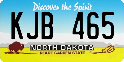 ND license plate KJB465