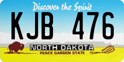 ND license plate KJB476