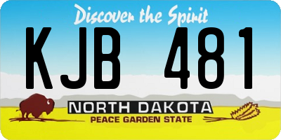 ND license plate KJB481