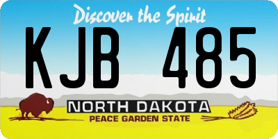 ND license plate KJB485