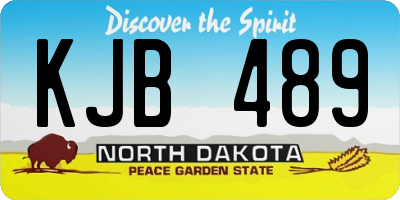 ND license plate KJB489