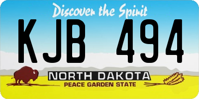 ND license plate KJB494