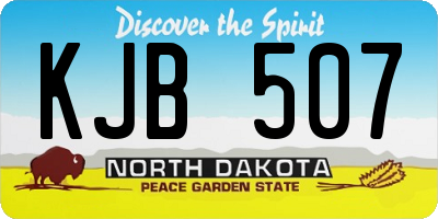 ND license plate KJB507