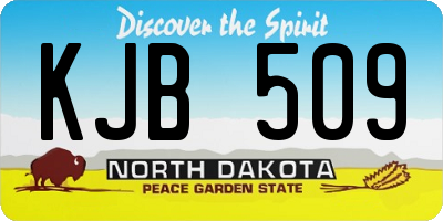 ND license plate KJB509