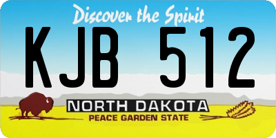 ND license plate KJB512