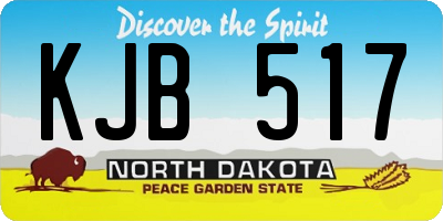 ND license plate KJB517