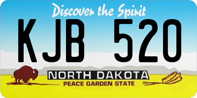 ND license plate KJB520