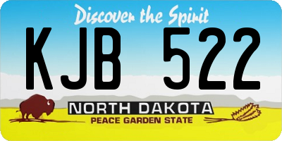 ND license plate KJB522