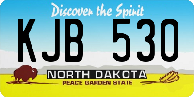 ND license plate KJB530