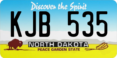 ND license plate KJB535
