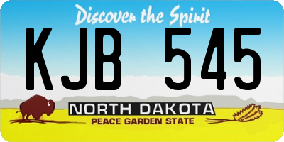 ND license plate KJB545