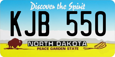 ND license plate KJB550