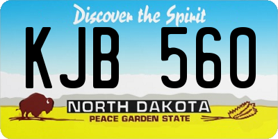 ND license plate KJB560