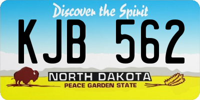 ND license plate KJB562