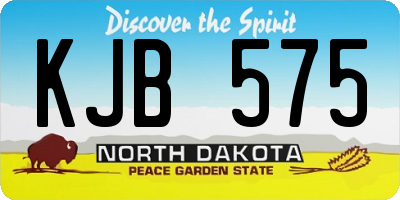 ND license plate KJB575