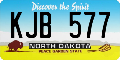ND license plate KJB577