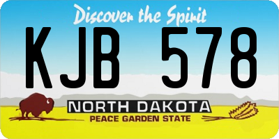 ND license plate KJB578
