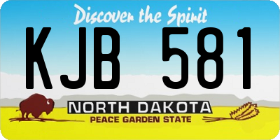 ND license plate KJB581