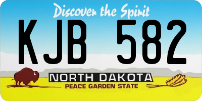 ND license plate KJB582