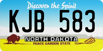 ND license plate KJB583