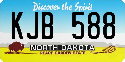 ND license plate KJB588