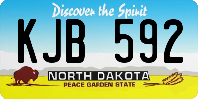 ND license plate KJB592