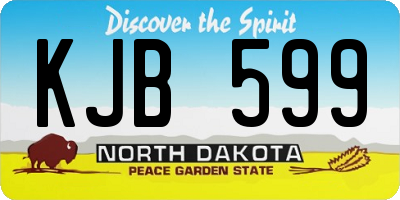ND license plate KJB599