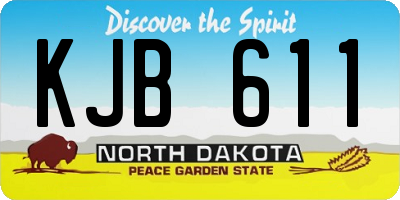 ND license plate KJB611