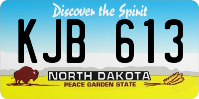 ND license plate KJB613