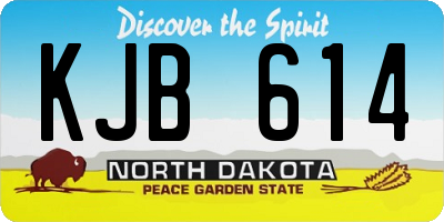 ND license plate KJB614