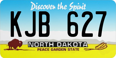 ND license plate KJB627