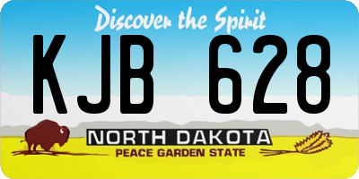 ND license plate KJB628