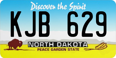ND license plate KJB629