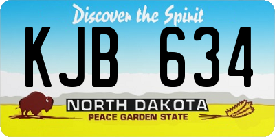 ND license plate KJB634