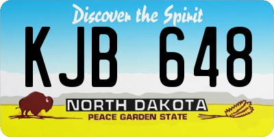 ND license plate KJB648