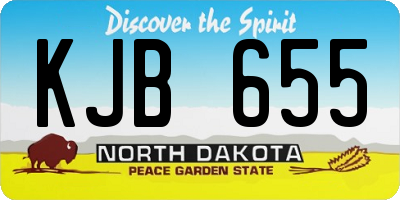 ND license plate KJB655
