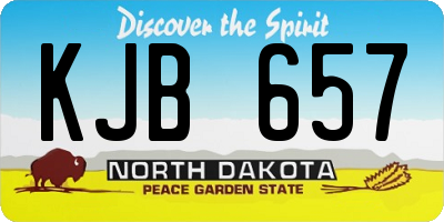 ND license plate KJB657