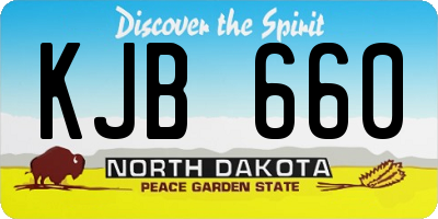 ND license plate KJB660