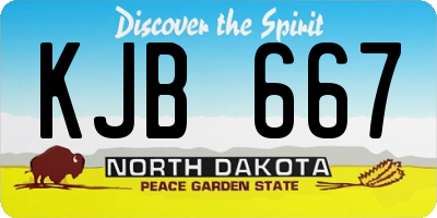 ND license plate KJB667