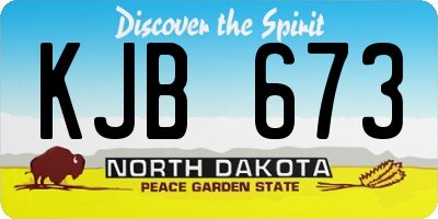 ND license plate KJB673