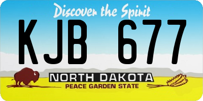 ND license plate KJB677