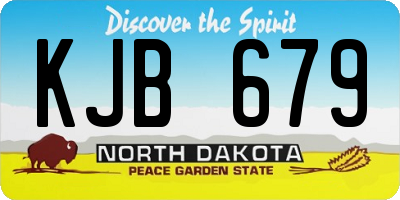 ND license plate KJB679