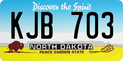 ND license plate KJB703