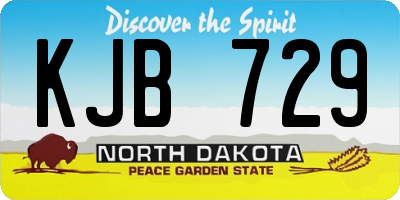ND license plate KJB729