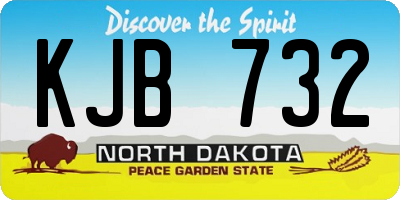ND license plate KJB732